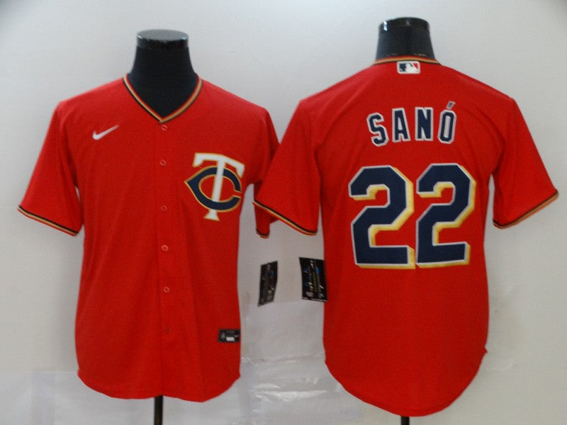 Men's Minnesota Twins Miguel Sano #22 Red Baseball Jersey